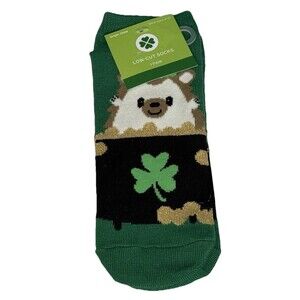 St Patrick’s Day Low Cut Leprechaun Shamrock Green One-Pair Socks For Women NEW!